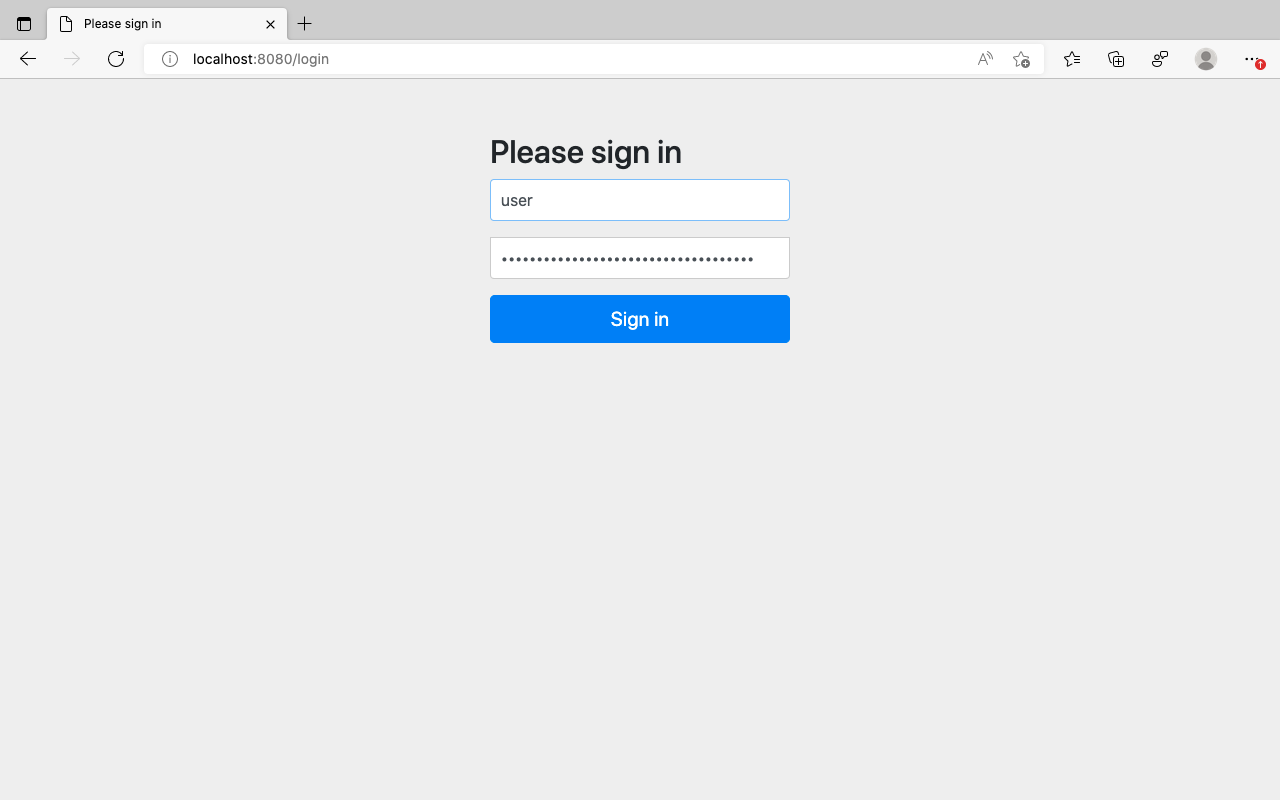 Provide credential in Spring Security default login page